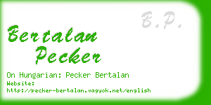 bertalan pecker business card